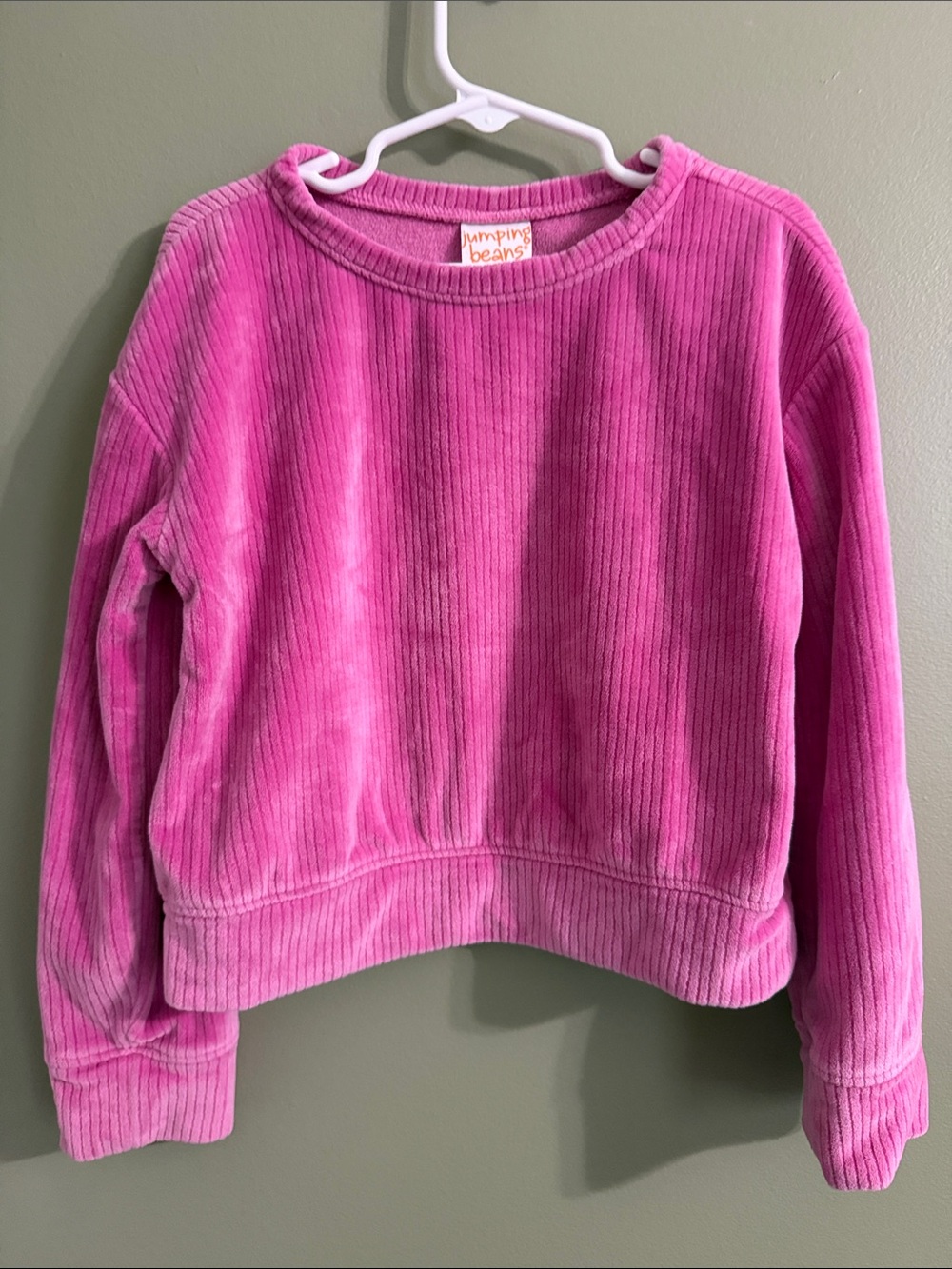 jumping beans Hot Pink Ribbed Crewneck & Pants Set - 6